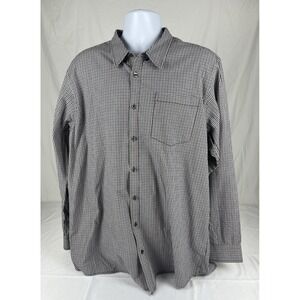 DUBARRY MENS XL BUTTON UP SHIRT BROWN CHECK LONG SLEEVE USA FIT CASUAL